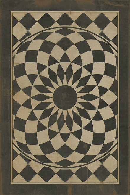 Classic Pattern 1 We're All Mad Here (distressed) - vinyl floor cloth image for all rectangle sizes. 