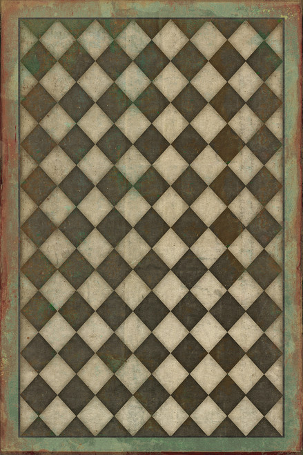 Classic Pattern 9 Checkmate - vinyl floor cloth sizes 20x30, 24x36, 30x44, 38x58, 50x76, 70x107
