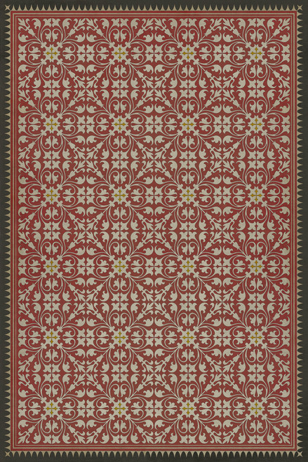 Classic Pattern 21 The Red Queen - vinyl floor cloth sizes 20x30, 24x36, 30x44, 38x56, 52x76, 70x102
