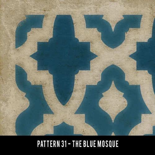 Classic Pattern 31 The Blue Mosque - vinyl floor cloth swatch sample
