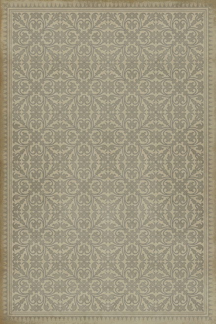 Classic Pattern 21 The White Rabbit - vinyl floor cloth sizes 20x30, 24x36, 30x44, 38x56, 52x76, 70x102