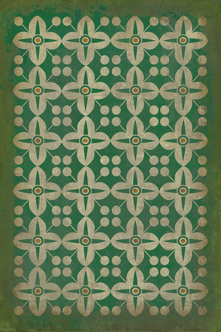 Classic Pattern 3 The Emerald City (distressed) - vinyl floor cloth sizes 20x30, 24x36, 30x44, 38x56, 52x76, 70x102