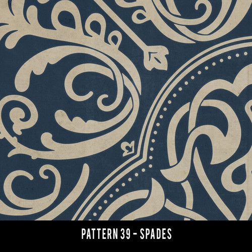 Pattern 39 Spades - vinyl floor cloth swatch sample