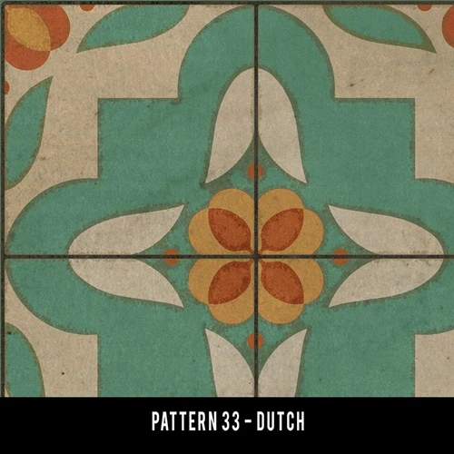 Pattern 33 Dutch - vinyl floor cloth swatch sample