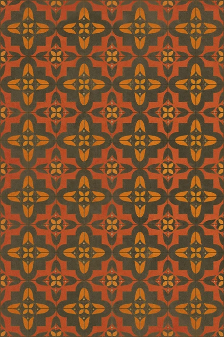 Pattern 33 The Red Baron - vinyl floor cloth sizes 20x30, 24x36, 30x44, 38x56, 52x76, 70x102 