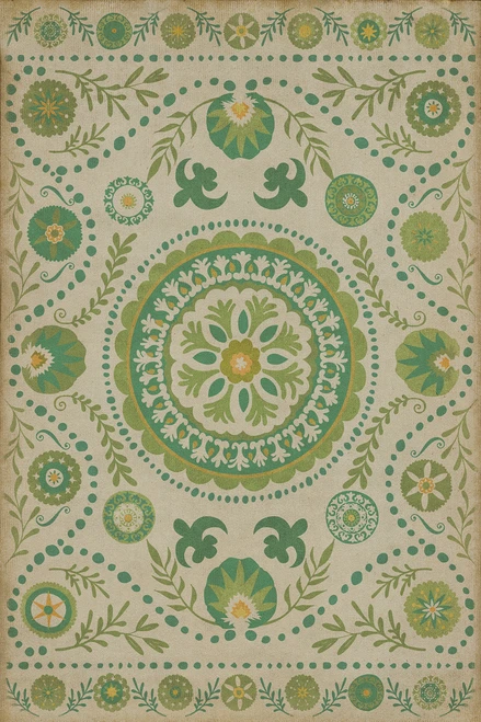 Pattern 38 Spring - vinyl floor cloth, Image for all rectangle sizes