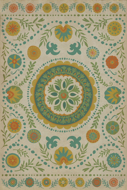 Pattern 38 Summer - vinyl floor cloth, Image for all rectangle sizes