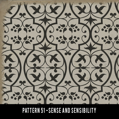 Pattern 51 Sense and Sensibility - vinyl floor cloth swatch sample