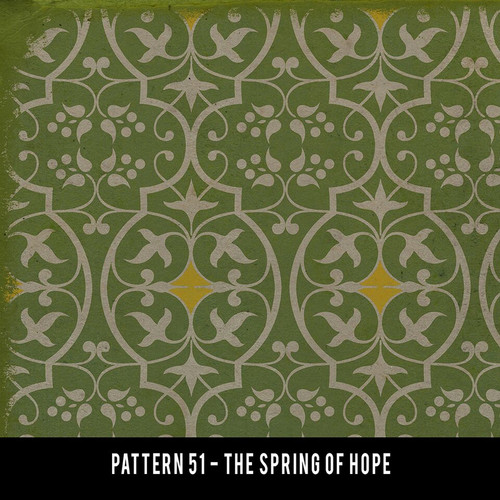 Pattern 51 The Spring of Hope - vinyl floor cloth swatch sample
