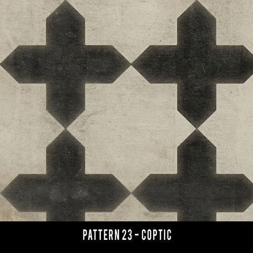 Pattern 23 Coptic - vinyl floor cloth sizes swatch sample