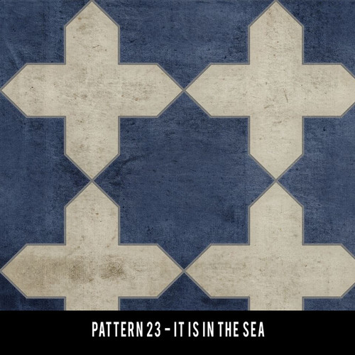 Pattern 23 It is in the Sea - vinyl floor cloth swatch sample