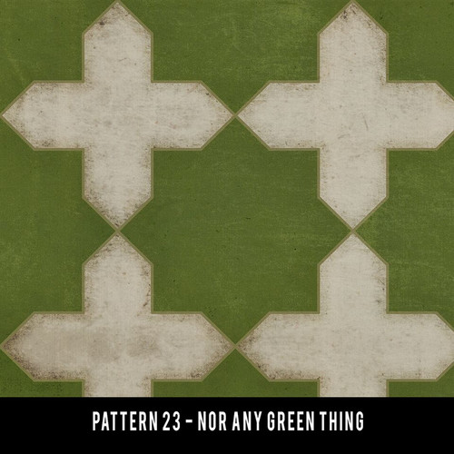 Pattern 23 Nor Any Green Thing - vinyl floor cloth swatch sample