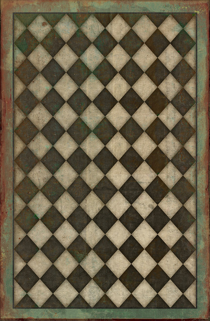 Pattern 9 Checkmate vinyl floor cloth