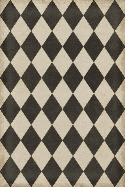 Williamsburg Diamonds Edward - vinyl floor cloth sizes 20x30, 24x36, 38x56, 52x76, 70x102