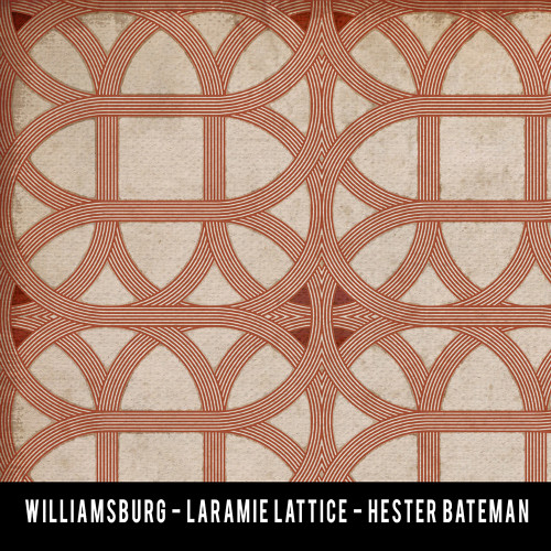 Williamsburg Laramie Lattice Hester Bateman - vinyl floor cloth swatch sample