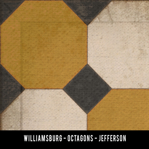 Williamsburg Octagons Jefferson - vinyl floor cloth swatch sample