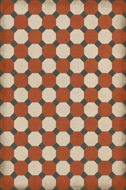 Williamsburg Octagons Lee - vinyl floor cloth sizes 20x30, 24x36, 38x56, 52x76, 70x102