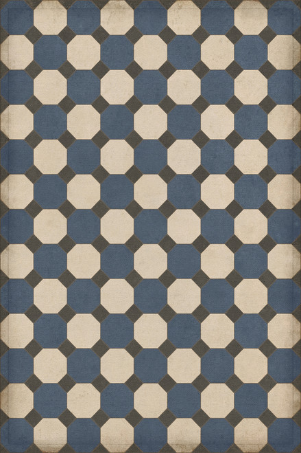 Williamsburg Octagons Washington - vinyl floor cloth sizes 20x30, 24x36, 38x56, 52x76, 70x102