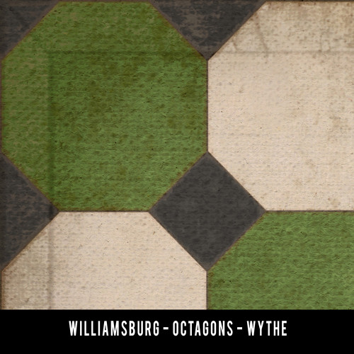 Williamsburg Octagons Wythe - vinyl floor cloth swatch sample