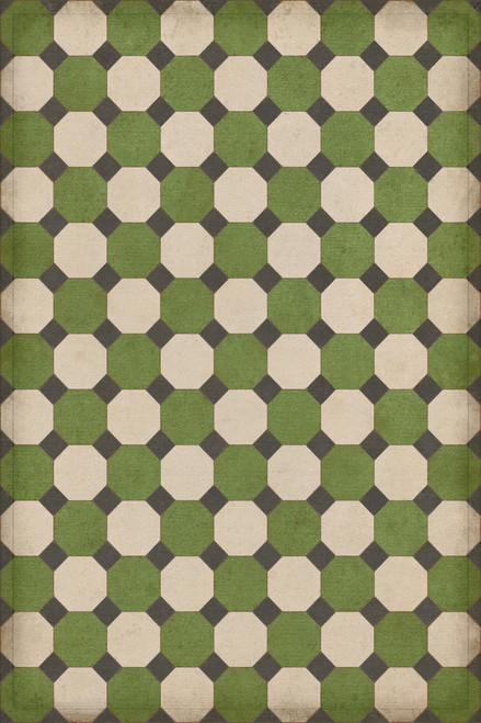 Williamsburg Octagons Wythe - vinyl floor cloth sizes 20x30, 24x36, 38x56, 52x76, 70x102