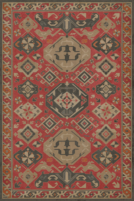 Williamsburg Traditional All Spice - vinyl floor cloth image for all rectangle sizes