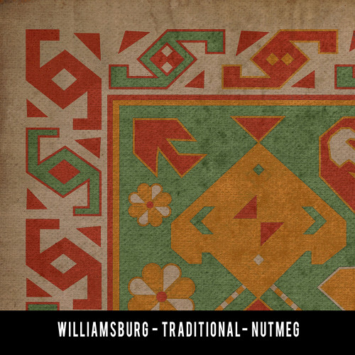 Williamsburg Traditional Nutmeg - vinyl floor cloth swatch sample