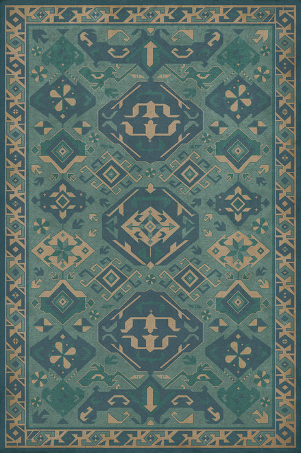 Williamsburg Traditional Porcelain - vinyl floor cloth image for all rectangle sizes 