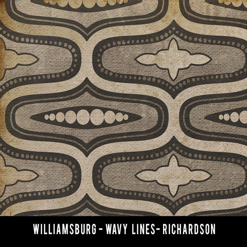 Williamsburg Wavy Lines Richardson - vinyl floor cloth swatch sample