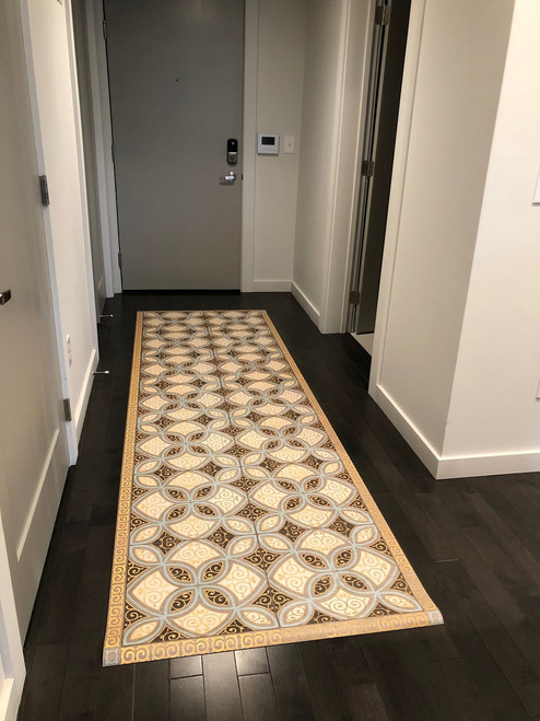 Pattern 25 Gustav - vinyl floor cloth Pura Vida customer use 