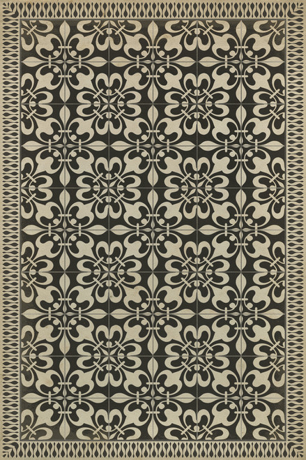 Classic Pattern 55 Gates of Horn and Ivory - vinyl floor cloth sizes 20x30, 24x36, 30x44, 38x56