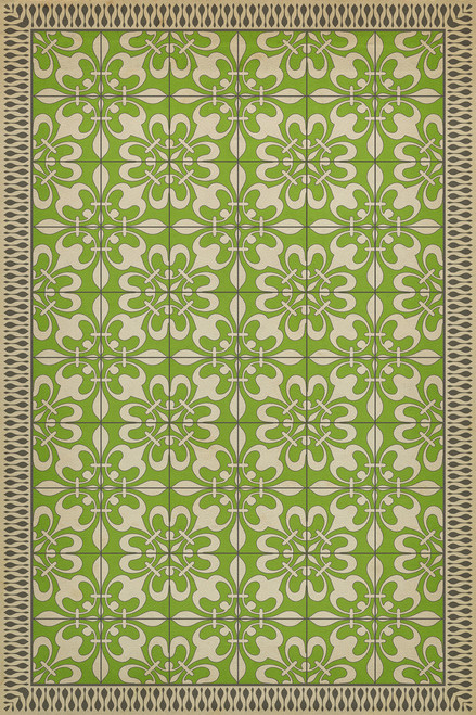 Classic Pattern 55 Field Day - vinyl floor cloth sizes 20x30, 24x36, 30x44, 38x56