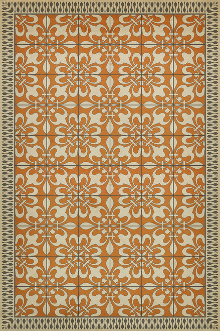 Classic Pattern 55 The Heat of Summer - vinyl floor cloth sizes 20x30, 24x36, 30x44, 38x56