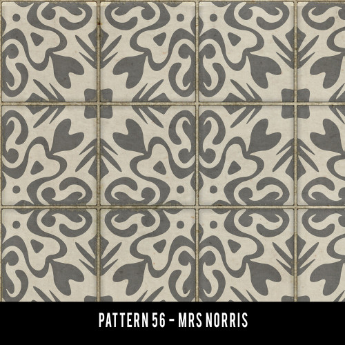 Pattern 56 Mrs Norris - vinyl floor cloth swatch sample