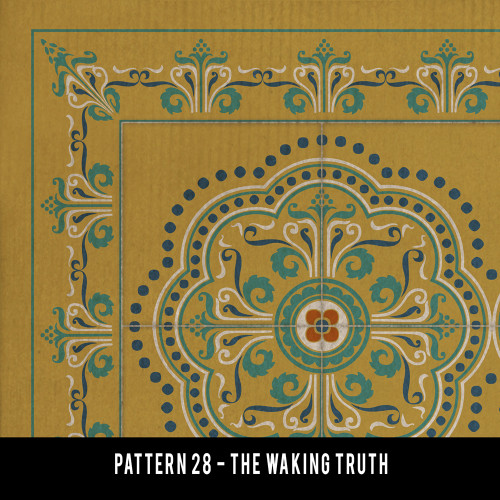 Pattern 28 The Walking Truth - vinyl floor cloth swatch sample