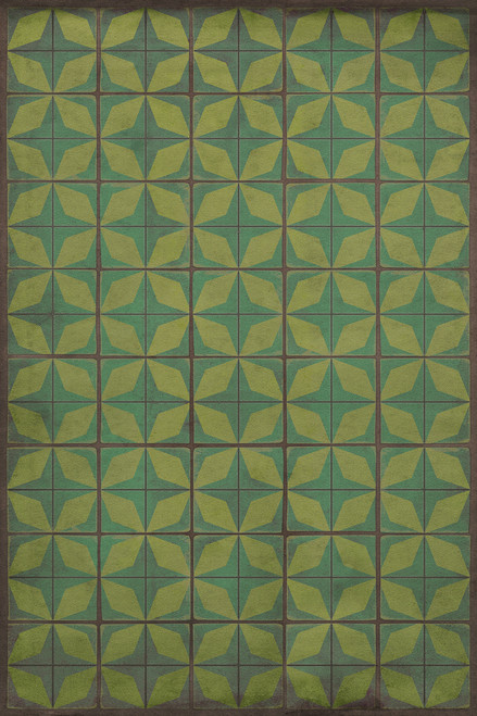 Classic Pattern 54 All Systems Go - vinyl floor cloth sizes 20x30, 24x36, 30x44, 38x56