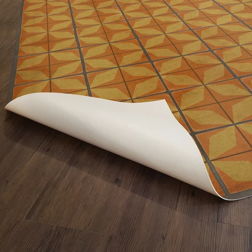 Classic Pattern 54 Fireball - vinyl floor cloth underside 