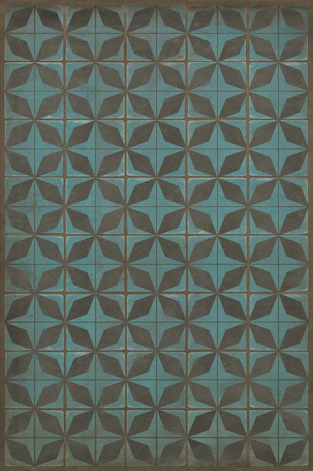 Classic Pattern 54 Parallax - vinyl floor cloth sizes 20x30, 24x36, 30x44, 38x56