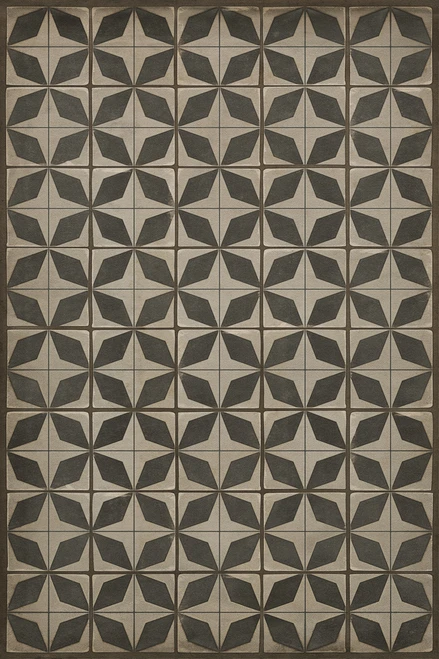 Classic Pattern 54 Sputnik - vinyl floor cloth sizes 20x30, 24x36, 30x44, 38x56
