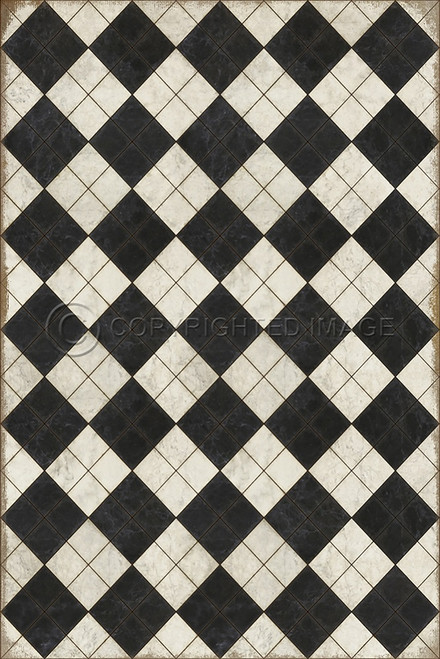 Black And White Pattern Vinyl Floor Cloth