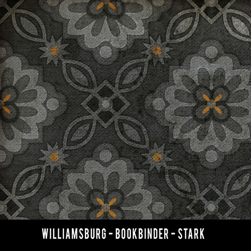 Williamsburg Bookbinder Stark - vinyl floor cloth swatch sample