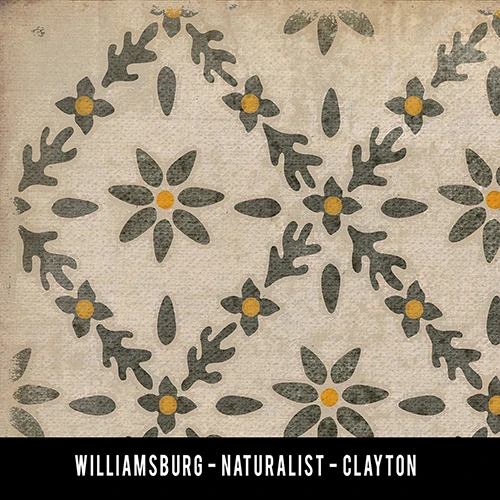 Williamsburg Naturalist Clayton - vinyl floor cloth swatch sample