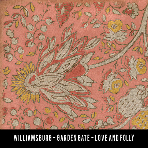 Williamsburg Garden Gate Love and Folly - vinyl floor cloth swatch sample