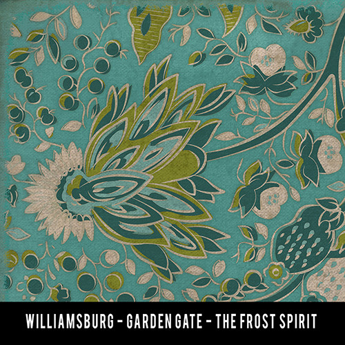 Williamsburg Garden Gate The Frost Spirit - vinyl floor cloth sample swatch