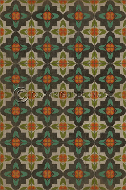 Pattern 33 Annas Garden vinyl floor cloth. 