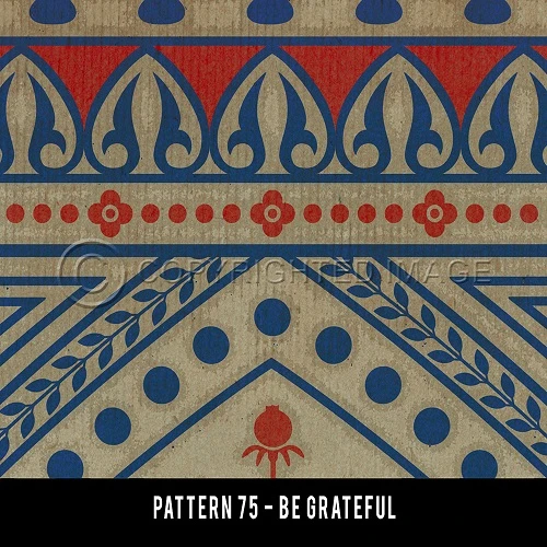 Pattern 75 Be Grateful - vinyl floor cloth swatch sample