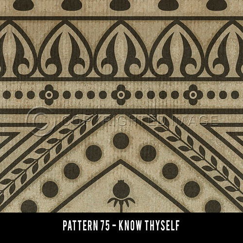 Pattern 75 Know Thyself - vinyl floor cloth swatch sample
