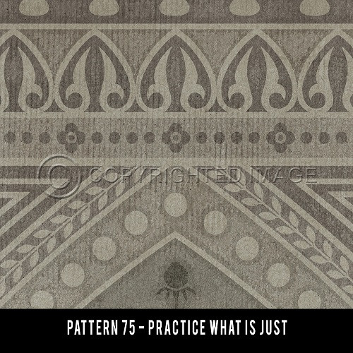 Pattern 75 Practice What is Just - vinyl floor cloth swatch sample
