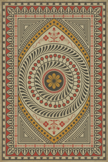 Pattern 75 Praise the Good - vinyl floor cloth all rectangle sizes