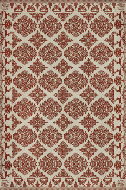 Williamsburg Archibald Loves Secret - vinyl floor cloth sizes 20x30, 24x36, 38x56, 52x76, 70x102