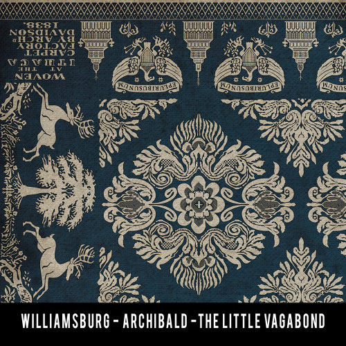 Williamsburg Archibald The Little Vagabond - vinyl floor cloth sample swatch